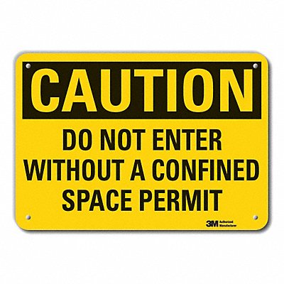 LYLE LCU30397RA14x10 Rflct Confind Space Caution Sign 10x14in