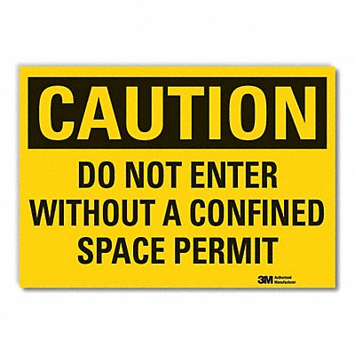 LYLE LCU30397ED14x10 Caution Sign 10inx14in Non-PVC Polymer