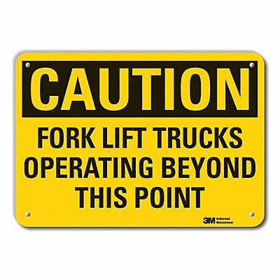 LYLE LCU30398RA14x10 Reflective Lift Truck Trfc Caution Sign 10x14in