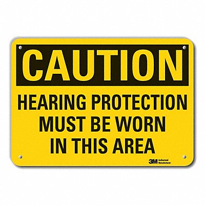 LYLE LCU30399RA10x7 Rflct Hearing Caution Sign 7x10in Alum