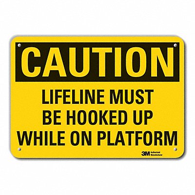 LYLE LCU30400RA10x7 Rflct Fall Caution Sign 7x10in Alum
