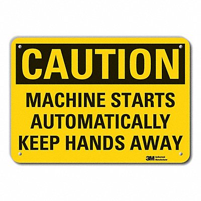 LYLE LCU30401RA14x10 Reflective Keep Hand Clear Caution Sign 10x14in