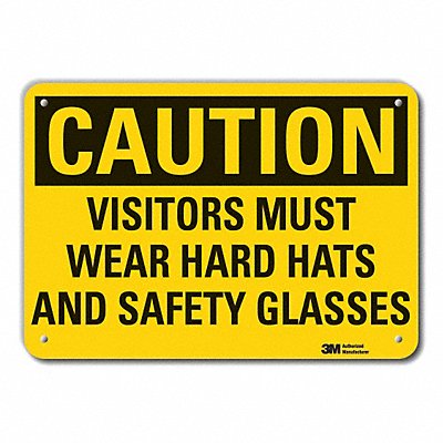 LYLE LCU30404RA10x7 Rflct Visitors Caution Sign 7x10in Alum