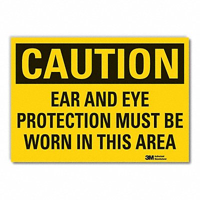 LYLE LCU30406RD5x35 Eye Ear Caution Reflective Label 3.5inx5in