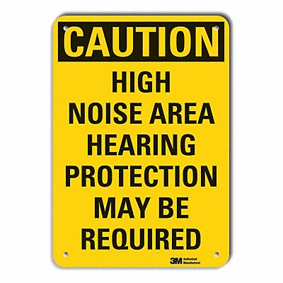 LYLE LCU30413RA10x7 Reflective Hearing Caution Sign 10x7in Alum
