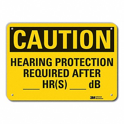 LYLE LCU30416RA14x10 Rflct Hearing Caution Sign 10x14in Alum