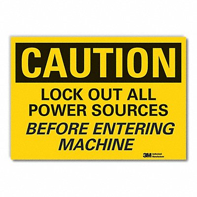 LYLE LCU30417ED10x7 Caution Sign 7in x 10in Non-PVC Polymer