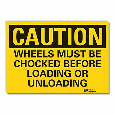 LYLE LCU30419RD10x7 Chock Wheels Caution Reflective Label 7x10in