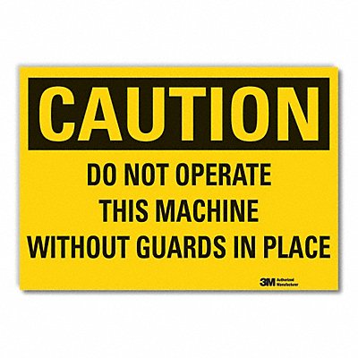 LYLE LCU30421RD5x35 Machine Guards Caution Reflective Label 3.5x5in