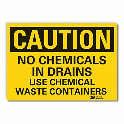 LYLE LCU30422RD5x35 Chemical Disposal Caut Reflective Label 3.5x5in