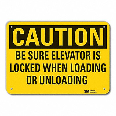 LYLE LCU30426RA14x10 Rflct Elevator Hzrd Caution Sign 10x14in