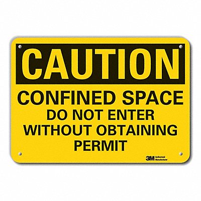 LYLE LCU30427RA14x10 Reflective Confined Space Caution Sign 10x14in