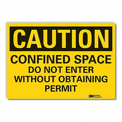 LYLE LCU30427RD5x35 Confined Space Caution Reflective Label 3.5x5in
