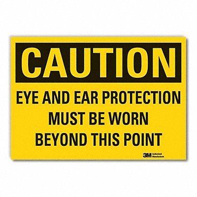 LYLE LCU30431RD5x35 Eye Ear Caution Reflective Label 3.5inx5in