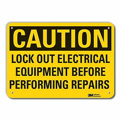 LYLE LCU30439RA10x7 Rflct Lockout Tagout Caution Sign 7x10in