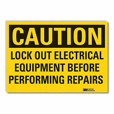 LYLE LCU30439ED14x10 Caution Sign 10inx14in Non-PVC Polymer