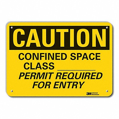 LYLE LCU30441RA10x7 Rflct Confined Space Caution Sign 7x10in