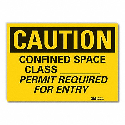 LYLE LCU30441RD7x5 Confined Space Caution Reflective Label 5x7in