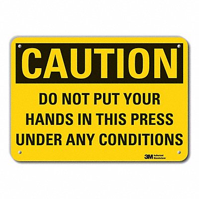 LYLE LCU30442RA10x7 Rflct Pinch Point Caution Sign 7x10in