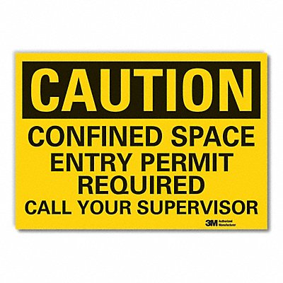 LYLE LCU30445RD5x35 Confined Space Caution Reflective Label 3.5x5in