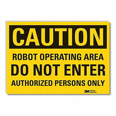 LYLE LCU30446RD5x35 Robot Area Caution Reflective Label 3.5x5in