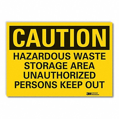 LYLE LCU30448RD14x10 Hzrdous Waste Caution Reflective Label 10x14in