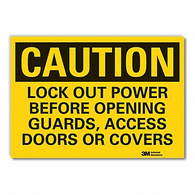 LYLE LCU30452RD5x35 Lockout Tagout Caution Reflective Label 3.5x5in