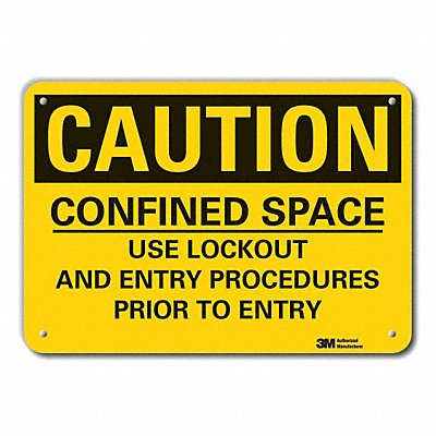LYLE LCU30455RA10x7 Rflct Confined Space Caution Sign 7x10in