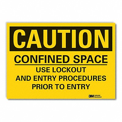 LYLE LCU30455ED14x10 Caution Sign 10inx14in Non-PVC Polymer