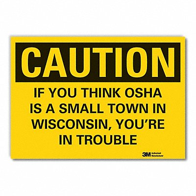 LYLE LCU30458RD5x35 Humor Caution Reflective Label 3 1/2x5in