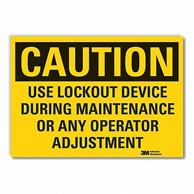 LYLE LCU30459ED14x10 Caution Sign 10inx14in Non-PVC Polymer