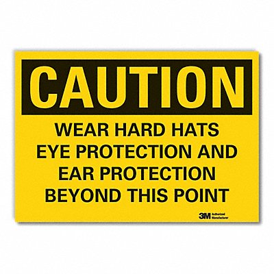 LYLE LCU30462RD5x35 Hard Hats Caution Reflective Label 3.5x5in