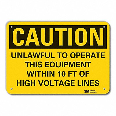 LYLE LCU30465NP14x10 K3081 Caution Sign 10 in x 14 in Plastic