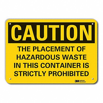 LYLE LCU30470NP10x7 Caution Sign 7 in x 10 in Plastic