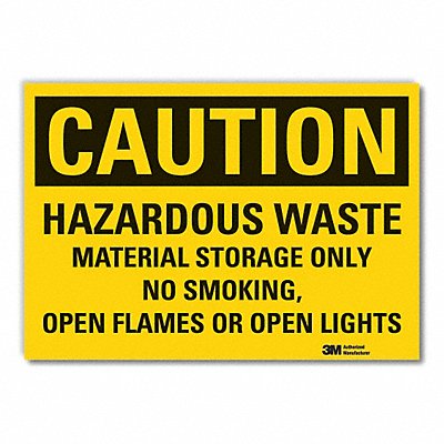 LYLE LCU30472RD10x7 Hazardous Waste Caution Reflective Label 7x10in