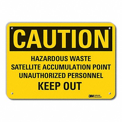 LYLE LCU30473RA14x10 Reflective Hazardous Waste Caution Sign 10x14in