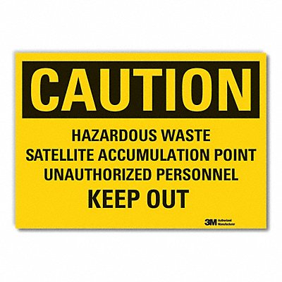 LYLE LCU30473ED14x10 Caution Sign 10inx14in Non-PVC Polymer
