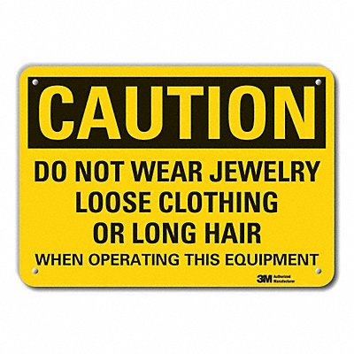LYLE LCU30474RA14x10 Rflct Mach Operation Caution Sign 10x14in