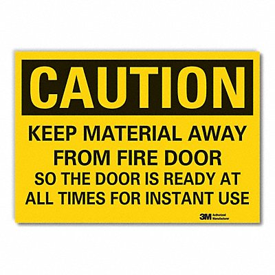 LYLE LCU30479RD10x7 Fire Door Caution Reflective Label 7x10in