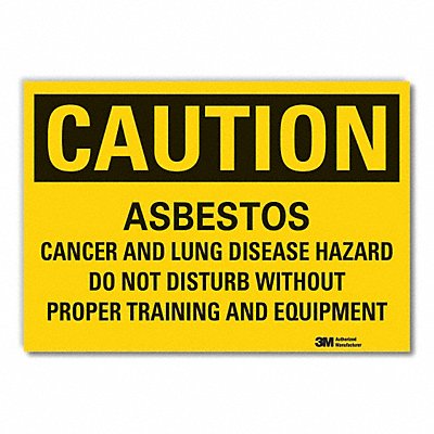 LYLE LCU30483RD7x5 Asbestos Caution Reflective Label 5inx7in