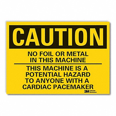 LYLE LCU30486RD7x5 Microwave Caution Reflective Label 5inx7in