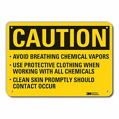 LYLE LCU30490RA10x7 Rflct PPE Caution Sign 7x10in Aluminum