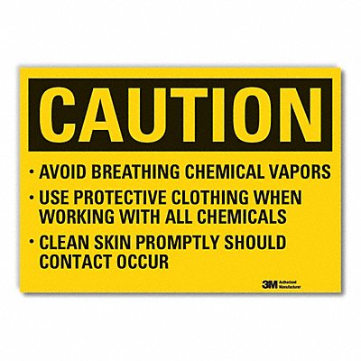 LYLE LCU30490ED10x7 Caution Sign 7in x 10in Non-PVC Polymer