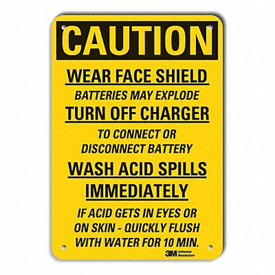 LYLE LCU30493RA10x7 Rflct Batt. Hzrd Caution Sign 10x7in