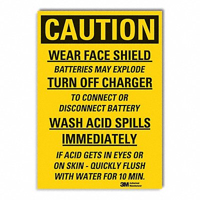 LYLE LCU30493ED10x14 Caution Sign 14inx10in Non-PVC Polymer