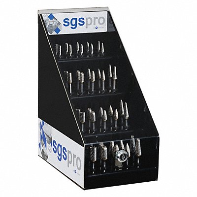 SGS PRO 18264 Carbide Burr Set Double Cut 40pcs. 1/4in