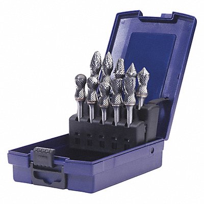 SGS PRO 18225 Carbide Burr Set Double Cut 10pcs. 1/4in