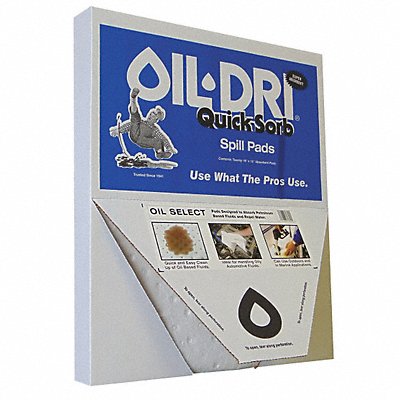 OIL-DRI L70320 Absorb Pad Oil Based Liquids White PK20
