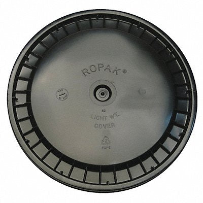 GRAINGER ROP2100CVRSNBK K4870 Plastic Pail Lid Black HDPE