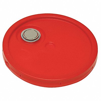 GRAINGER ROP2100CVRFTTR Plastic Pail Lid Red HDPE